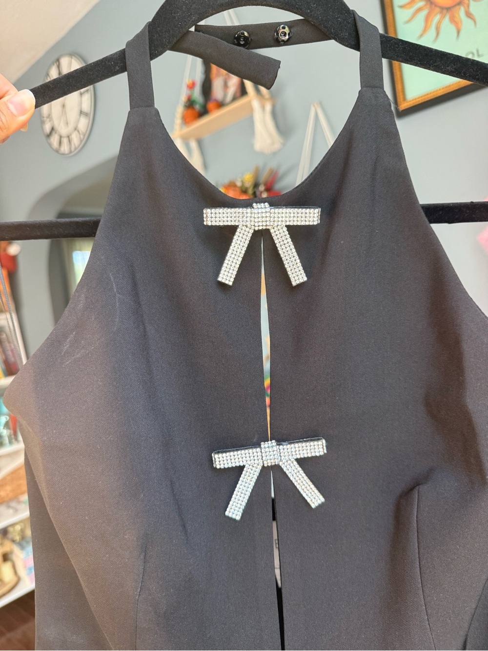 Mable Rhinestone Bow Halter - Picture 3 of 6